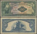 Banco Internacional De Costa Rica, 50 Colones, 31 July 1933, serial number E053015, dark green on mu