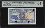 SOUTHWEST AFRICA. Barclays Bank. 10 Shillings, ND (1931-54). P-1cts. Color Trial Specimen. PMG Choic