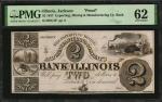Jackson, Illinois. Exporting, Mining & Manufacturing Co. Bank. 1837. $2. PMG Uncirculated 62. Proof.