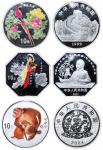 China, Peoples Republic, various dates, 10yuan, all coloured silver coins, 1999 Birds and Flowers, 2