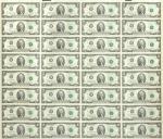 United States; "Federal Reserve Notes", 1976 series, 32 in 1 uncut banknote $2, P.#461, start sn. F9
