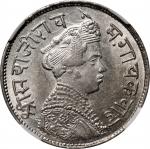 1897年巴罗达1卢比。沙耶吉饶三世。INDIA. Baroda. Rupee, VS 1954 (1897). Sayaji Rao III (under Victoria as Empress).