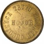 (1879) J.W. Scott Confederate half dollar restrike die trial. Brass, 30.5 mm. Choice Mint State.