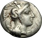 Greek Coins, Southern Apulia, Tarentum. AR Diobol, c. 325-280 BC. HN Italy 976, Vlasto 1327. 1.06 g.