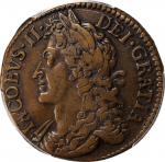 IRELAND. Gun Money 1/2 Crown, 1689 (Feb). Dublin Mint. James II. PCGS EF-45 Gold Shield.