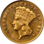 1873 Three-Dollar Gold Piece. Close 3. AU-55 (PCGS). OGH.