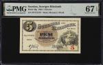 SWEDEN. Sveriges Riksbank. 5 Kronor, 1933. P-33p. PMG Superb Gem Uncirculated 67 EPQ. Top Pop.