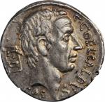 ROMAN REPUBLIC. C. Coelius Caldus. AR Denarius (4.07 gms), Rome Mint, 53 B.C. CHOICE ALMOST UNCIRCUL