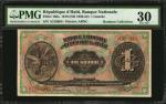HAITI. Banque Nationale. 1 Gourde, 1919 (ND 1920-24). P-150a. PMG Very Fine 30.
