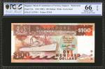 1985年新加坡货币发行局一佰圆。替补劵。PCGS GSG Gem Uncirculated 66 OPQ.