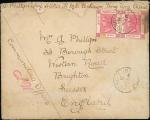 Hong Kong Covers and Cancellations Military Mail 1897 (20 Jan.) envelope from the Chief Stoker on H.