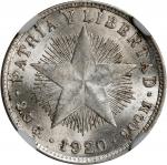 CUBA. 10 Centavos, 1920. Philadelphia Mint. NGC MS-64.