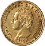 ITALY. Sardinia. 80 Lire, 1826-L. Turin Mint. PCGS AU-53 Secure Holder.