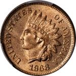 1868 Indian Cent. MS-66 RD (PCGS).