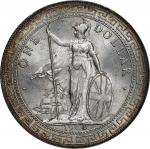 1908/3-B年英国贸易银元站洋壹圆银币。孟买铸币厂。GREAT BRITAIN. Trade Dollar, 1908/3-B. Bombay Mint. Edward VII. PCGS MS-