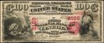 Lincoln, Illinois. $100  1875. Friedberg 462. The First NB. Charter #2126. PMG About Uncirculated 55