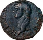 CLAUDIUS, A.D. 41-54. AE As, Rome Mint, ca. A.D. 41-50. NGC Ch F.