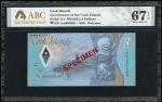 Government of the Cook Islands, specimen $3, polymer, ND (2021), serial number AA000000, control num