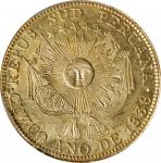 PERU. South Peru. 8 Escudos, 1838-CUZCO MS. Cuzco Mint. PCGS MS-63.