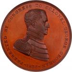 1835 Colonel George Croghan at Sandusky Medal. Julian MI-12. Bronzed Copper. MS-66 BN (NGC).