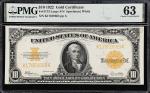 Fr. 1173. 1922 $10 Gold Certificate. PMG Choice Uncirculated 63.