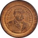 Lot of (2) 1884 Presidential Campaign Checkers. Wood. 29 mm. Nearly As Made.