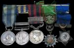 The mounted group of five miniature dress medals awarded to Colonel G. W. N. Rogers, Royal Irish Reg