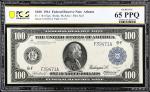 Fr. 1104. 1914 $100 Federal Reserve Note. Atlanta. PCGS Banknote Gem Uncirculated 65 PPQ.