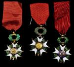 FRANCE. Trio of Legion of Honor Decorations (3 Pieces), ND (ca. 1950). EXTREMELY FINE.