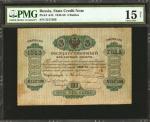 RUSSIA--IMPERIAL. State Credit Note. 3 Rubles, 1843. P-A34. PMG Choice Fine 15 Net. Reconstruction, 