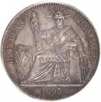 1895-A年坐洋50分。巴黎铸币厂。 FRENCH INDO-CHINA. 50 Centimes, 1895-A. Paris Mint. PCGS AU-58.