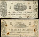 Lot of (2). Shreveport, Louisiana. State of Louisiana. 1864 $1. Fine to Very Fine.