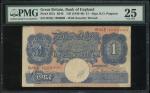 1940-48年英伦银行1镑，无日期，幸运号R55E 1000000，PMG 25，有书写