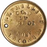 Civil War Identification Tag. New Hampshire--Laconia. Eagle, WAR OF 1861. Maier-Stahl 5A. M.F. Phill