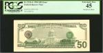 Fr. 2126-L. 1996 $50  Federal Reserve Note. San Francisco. PCGS Currency Extremely Fine 45. Overprin