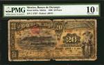 MEXICO. Banco de Durango. 20 Pesos, 1896. P-s275a. PMG Very Good 10 Net. Foxing.