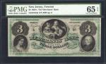 Trenton, New Jersey. The Merchants’ Bank. November. 20, 1861. $3. PMG Gem Uncirculated 65 EPQ. Remai