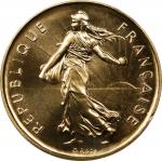 1979年法国5法郎加厚金样币。巴黎造币厂。FRANCE. Gold 5 Franc Piefort, 1979. Paris Mint. NGC PROOF-68.