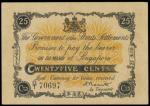 STRAITS SETTLEMENTS. Government of the Straits Settlements. 25 Cents, ND (1917). P-7.