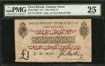 1915年英国财政部专员1英镑。 GREAT BRITAIN. Lords Commissioners of His Majestys Treasury. 1 Pound, ND (1915). P-