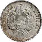 1872-PTS FE年玻利维亚壹圆银币。波托西铸币厂。BOLIVIA. Boliviano, 1872-PTS FE. Potosi Mint. NGC AU Details--Cleaned.