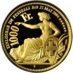 SWITZERLAND. 1,000 Franc, 1984-S. PCGS PROOF-66.