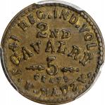 Indiana. 41st Regiment Indiana Volunteers. Undated (1861-1865) J.W. Mauzy. 5 Cents. Schenkman IN-41-