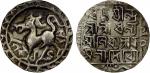 TRIPURA: Dhanya Manikya, 1490-1526, AR tanka (10.47g), ND, KM-47, R&B-64, lion facing left, border o