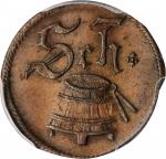 GERMANY. Augsburg. Copper Scheffelmarke Token, 1624. PCGS MS-63 Brown Gold Shield.