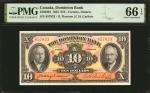 CANADA. Dominion Bank. 10 Dollars, 1935. CH #220-26-04. PMG Gem Uncirculated 66 EPQ.