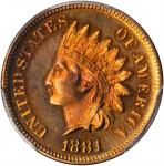 1881 Indian Cent. Proof-66 RB (PCGS). CAC.