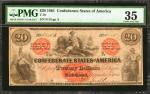 T-19. Confederate Currency. 1861 $20. PMG Choice Very Fine 35.
