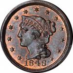 1848 Braided Hair Cent. MS-65 RB (PCGS).