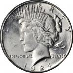 1924-S Peace Silver Dollar. MS-65 (NGC).